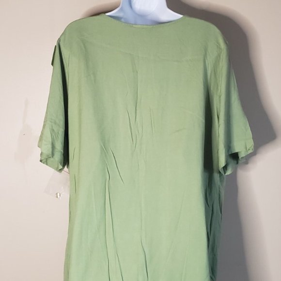 Womens top Studio 1940 18-20W  short sleeve lime green - Picture 5 of 8